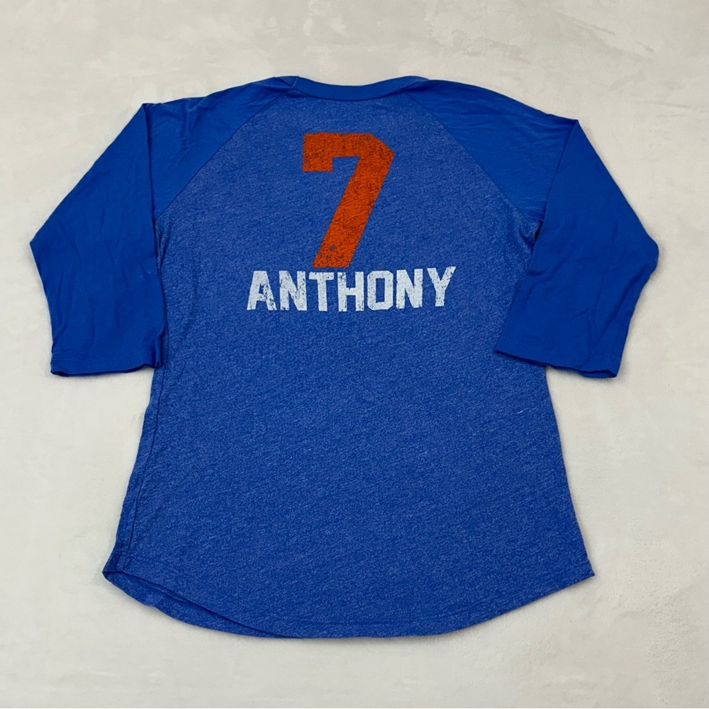 New York Knicks Carmelo Anthony #7 NBA 4 Her Blue 3/4 Longsleeve Shirt Womens